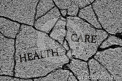 Broken or Cracked Healthcare System Stock Photo