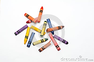 Broken crayons Stock Photo