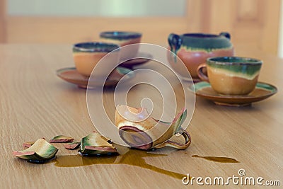 Broken cup Stock Photo