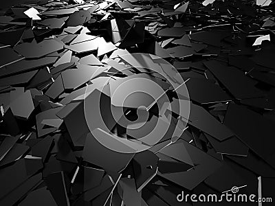 Broken damage cracked dark silver ground surface Cartoon Illustration