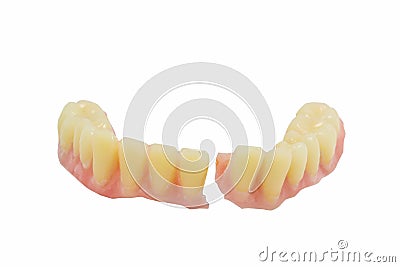 Broken denture isolate Stock Photo