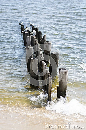 Broken dock Stock Photo