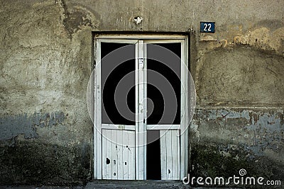 Broken doors Stock Photo