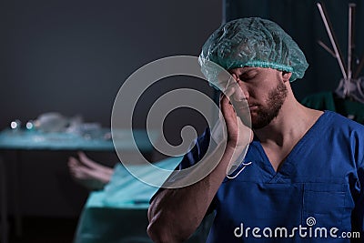 Broken down doctor Stock Photo