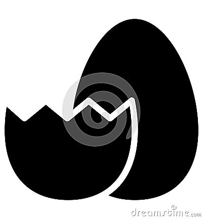 Broken egg, decorated egg Isolated Vector icon which can easily modify or edit Vector Illustration