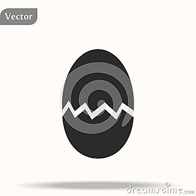 Broken egg icon in trendy isolated on grey background. Vector illustration Cartoon Illustration