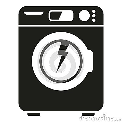 Broken electric of washing machine icon simple vector. Cleaning service Vector Illustration