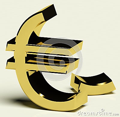 Broken Euro Representing Inflation Stock Photo