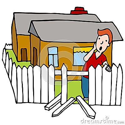 Broken Fence Vector Illustration