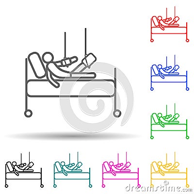 broken foot multi color style icon. Simple thin line, outline vector of hospital icons for ui and ux, website or mobile Stock Photo