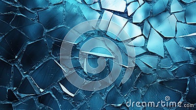 Broken frosted window pane or front door glass background decorative realistic daylight design Stock Photo