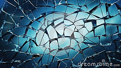 Broken frosted window pane or front door glass background decorative realistic daylight design Stock Photo