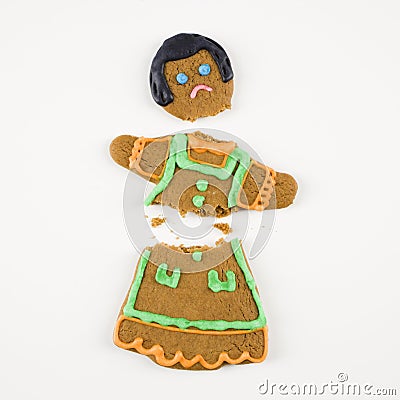 Broken gingerbread cookie. Stock Photo