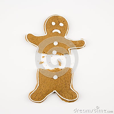 Broken gingerbread man. Stock Photo