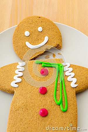 Broken Gingerbread man Stock Photo