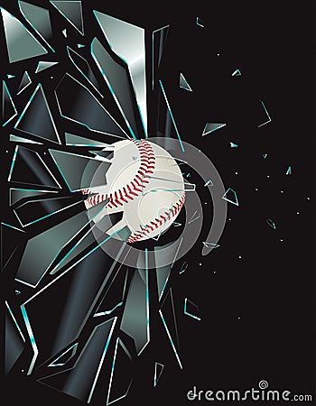 Broken Glass Baseball Vector Illustration