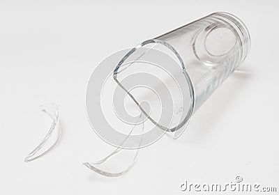 Broken glass for drinking. on white background Stock Photo