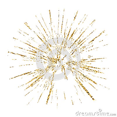 Broken glass hole grunge texture gold white sketch Vector Illustration