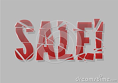 Broken glass Sale Stock Photo