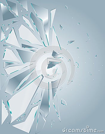 Broken Glass White 1 Vector Illustration