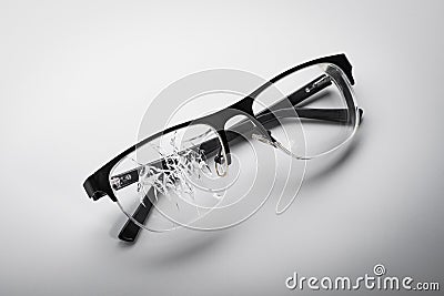 broken glasses on a white background Stock Photo