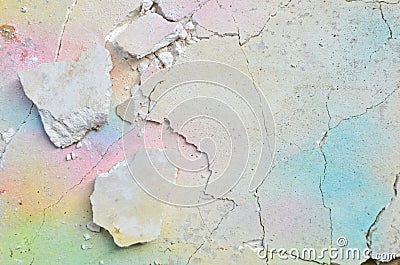 Broken gypsum board pattern with soft colors Stock Photo