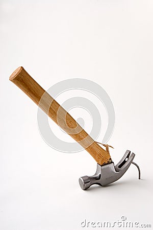 Broken Hammer and Nail Stock Photo