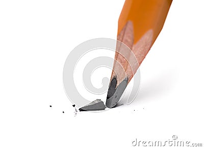 Broken head of sharp pencil Stock Photo