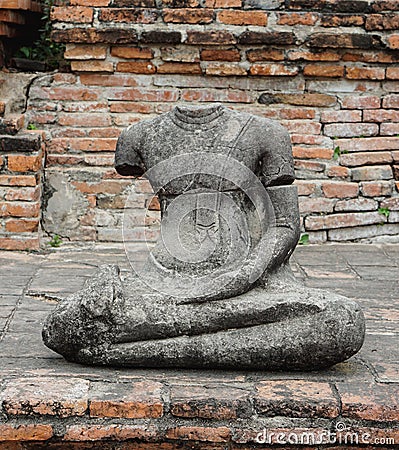 Broken headless Buddha Stock Photo