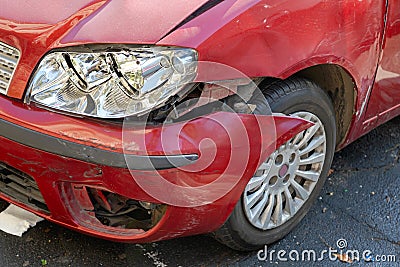 Broken Headlight Bumper Stock Photo