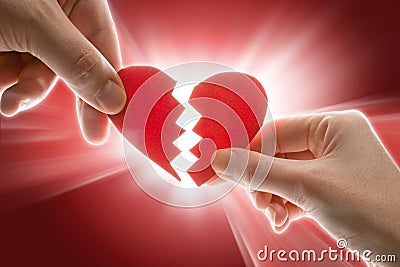 Broken heart Stock Photo