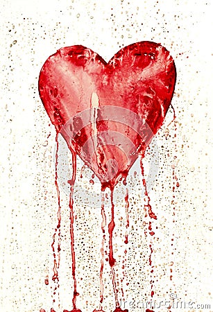 Broken heart - bleeding heart Stock Photo