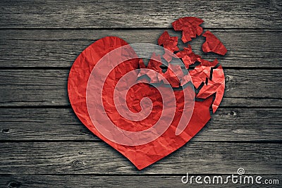 Broken heart breakup concept separation and divorce icon Stock Photo