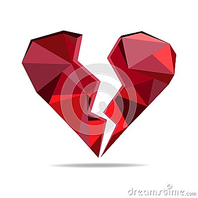 Broken heart heart icon for relationship and love. Vector Illustration