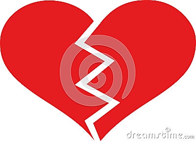 Broken heart love Vector Illustration