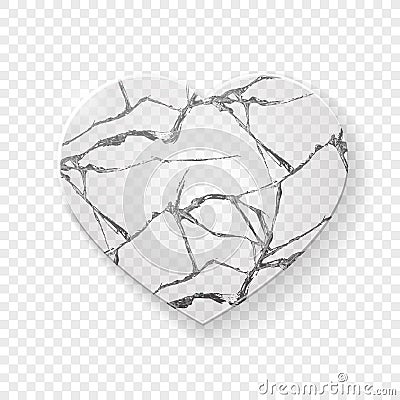 Broken heart made from glass Vector Illustration