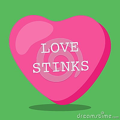 BROKEN HEART PINK STINKS 16 Vector Illustration