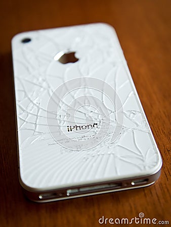 Broken iphone Editorial Stock Photo