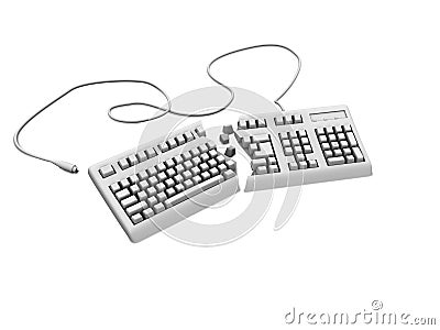 Broken keyboard Stock Photo