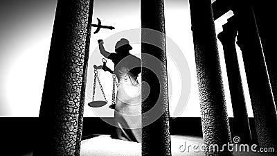 Broken lady of justice 3d rendering Stock Photo