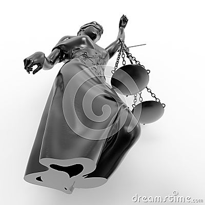 Broken lady of justice 3d rendering Stock Photo