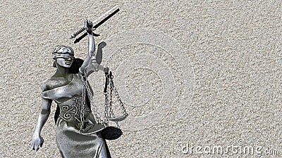 Broken lady of justice 3d rendering Stock Photo