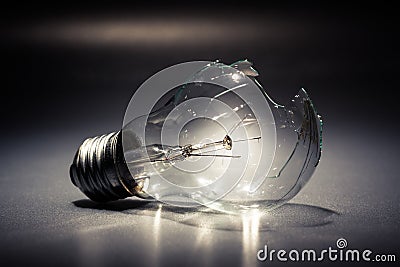 Broken light bulb Stock Photo