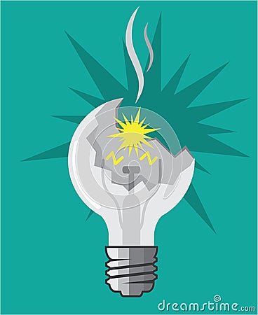 Broken lightbulb vector illustration Vector Illustration