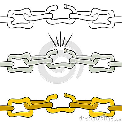 Broken Link Chain Vector Illustration