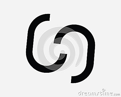 Broken Link Icon. Chain Connection Network Connect Break Disconnect Fail Weak Black White Sign Symbol EPS Vector Vector Illustration