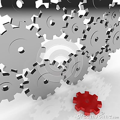 Broken Machine - One Gear Falls Out Stock Photo