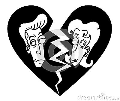 Broken marriage Vector Illustration