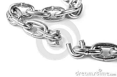 Broken metal chain Stock Photo
