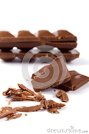 Broken milk chocolate Stock Photo